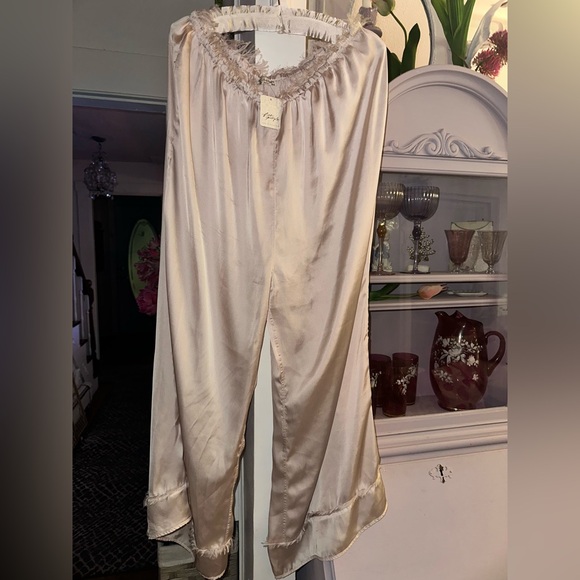Free People Pants - NWT Free People Ocean Blues Satin Pants $128 MSRP